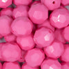 Close up view of a pile of 20mm Pink Faceted Bubblegum Beads