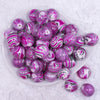 top view of a pile of 20mm Pink Marbled Bubblegum Beads