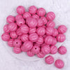 top view of a pile of 20mm Pink Opaque Pumpkin Shaped Bubblegum Bead
