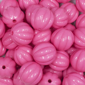 20mm Pink Opaque Pumpkin Shaped Bubblegum Bead