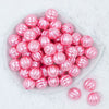 Top view of a pile of 20mm Pink Pearl Pumpkin Shaped Bubblegum Bead