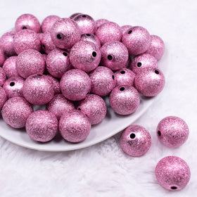 20mm Pink Stardust Chunky Bubblegum Beads