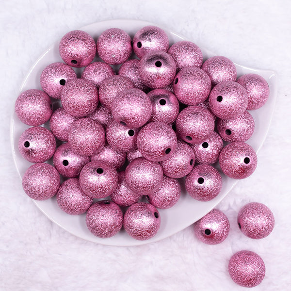 Top view of a pile of 20mm Pink Stardust Chunky Bubblegum Beads