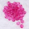 top view of a pile of 20mm Pink Transparent Faceted Bubblegum Beads