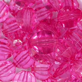 20mm Pink Transparent Faceted Bubblegum Beads