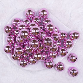 20mm Reflective Pink Acrylic Bubblegum Beads