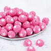 Front view of a pile of 20mm Pink with White Stars Bubblegum Beads