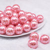 front view of a pile of 20mm Pink with Gold Confetti Hearts Acrylic Bubblegum Beads