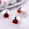 Macro view of a pile of 20mm Witchy Jack O Lantern Chunky Acrylic Bubblegum Beads [10 Count]