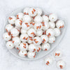 Top view of a pile of 20mm Puppy Dog Print Chunky Acrylic Bubblegum Beads [10 Count]