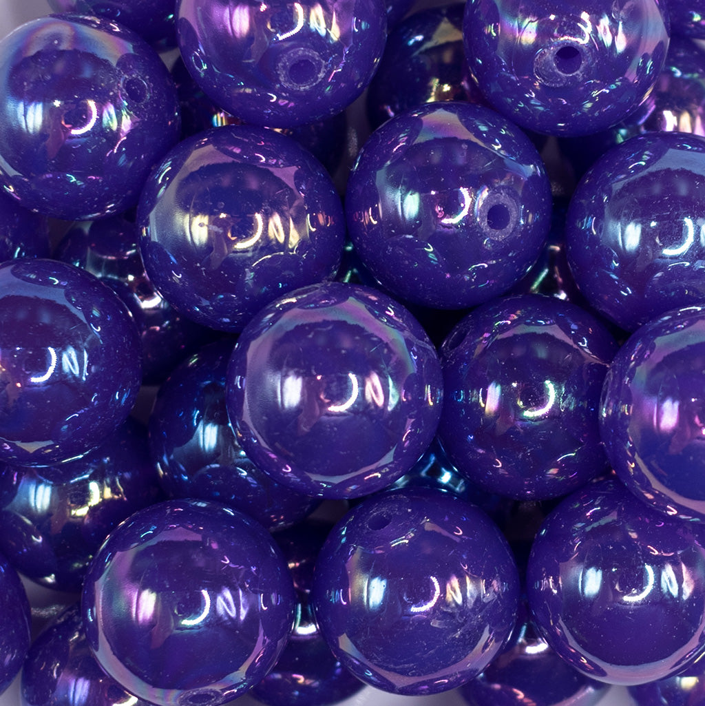 20mm Purple Jelly AB Acrylic Chunky Bubblegum Beads | The BumbleBead ...