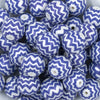 Close up view of a pile of 20mm Purple Chevron Acrylic Bubblegum Beads