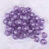 Top view of a pile of 20mm Purple Foil Bubblegum Beads