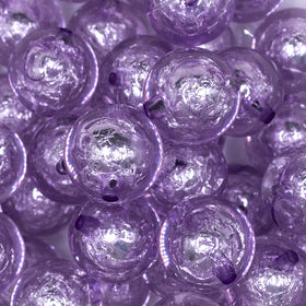 20mm Purple Foil Bubblegum Beads