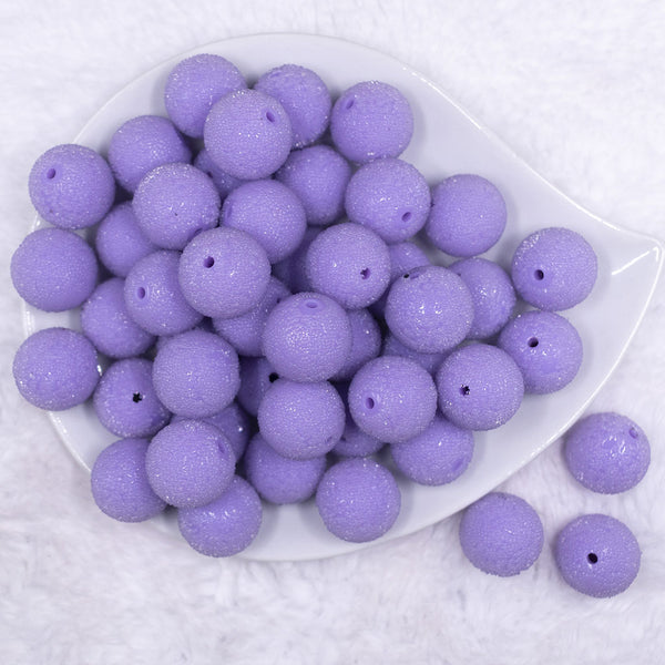 Top view of a pile of 20mm Purple Sugar Glass Bubblegum Beads