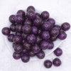 top view of a pile of 20mm Purple Glitter Sparkle Chunky Acrylic Bubblegum Beads