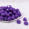 Front view of a pile of 20mm Purple Faceted Opaque Bubblegum Beads