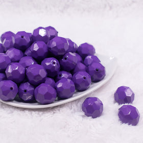 20mm Purple Faceted Opaque Bubblegum Beads
