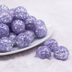 20mm Purple Majestic Confetti Bubblegum Beads
