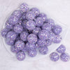 top view of a pile of 20mm Purple Majestic Confetti Bubblegum Beads