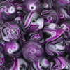 close up view of a pile of 20mm Purple Marbled Bubblegum Beads