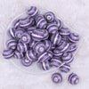 Top view of a pile of 20mm Purple Ornament Print Chunky Acrylic Bubblegum