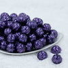 Front view of a pile of 20mm Purple Pearl Pumpkin Shaped Bubblegum Bead