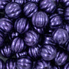 Close up view of a pile of 20mm Purple Pearl Pumpkin Shaped Bubblegum Bead