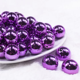 20mm Reflective Purple Acrylic Bubblegum Beads