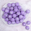 top view of a pile of 20mm Purple with White Marble Flower Bubblegum Beads