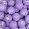 close up view of a pile of 20mm Purple with White Marble Flower Bubblegum Beads