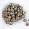Top view of a pile of 20mm Realistic Leopard Animal Print Acrylic Bubblegum Beads