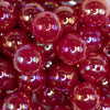 close up view of a pile of 20mm Red Jelly AB Acrylic Chunky Bubblegum Beads