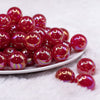 front view of a pile of 20mm Red Jelly AB Acrylic Chunky Bubblegum Beads