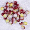 top view of a pile of 20mm Red and Yellow Ombre Bubblegum Beads