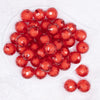 top view of a pile of 20mm Red Translucent Faceted Bead in a bead Bubblegum Bead