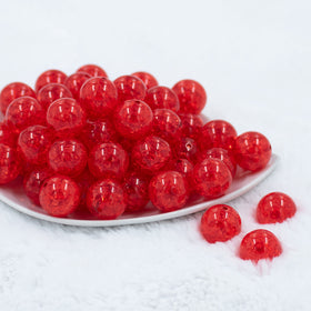 20mm Red Crackle Bubblegum Beads