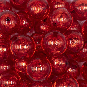 20mm Red Foil Bubblegum Beads