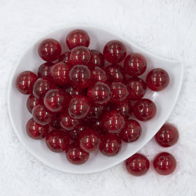20mm Red Glitter Sparkle Chunky Acrylic Bubblegum Beads
