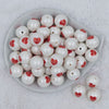 Top view of a pile of 20mm Love Print Chunky Acrylic Bubblegum Beads [10 Count]