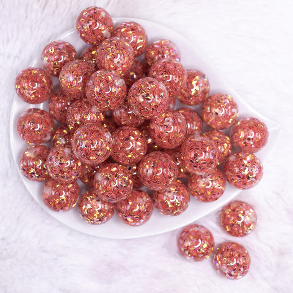 top view of a pile of 20mm Red Majestic Confetti Bubblegum 