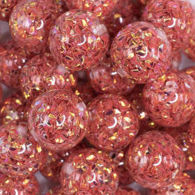 20mm Red Majestic Confetti Bubblegum Beads