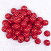 top view of a pile of 20mm Red Opaque Pumpkin Shaped Bubblegum Bead