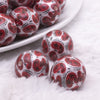 macro view of a pile of 20mm Red Paisley printed Acrylic Bubblegum Beads