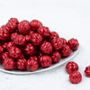 Front view of a pile of 20mm Red Pearl Pumpkin Shaped Bubblegum Bead