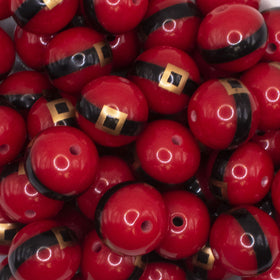 20mm Red Santa's Belt Acrylic Bubblegum Beads