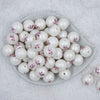 Top view of a pile of 20mm Reindeer with red snowflake Print Chunky Acrylic Bubblegum Beads [10 Count]