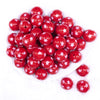 Top view of a pile of 20mm Red with White Stars Acrylic Bubblegum Beads
