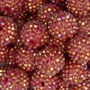 close up view of a pile of 20mm Red Shimmer Rhinestone AB Bubblegum Beads