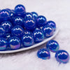 front view of a pile of 20mm Blue Jelly AB Acrylic Chunky Bubblegum Beads